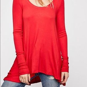 Free People January Long Sleeve Ribbed Swing Tee